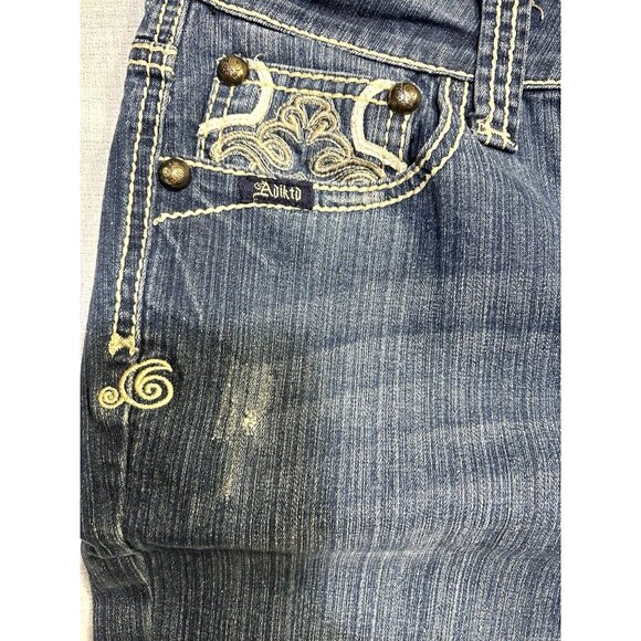 adikto womens jeans size 6 29x34 Good Condition Teen Adult Embroidered Pockets. - Picture 7 of 16